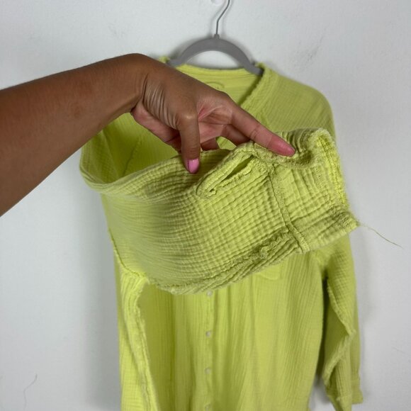 Aerie Pool To Party Cover Up Blouse M Green Boho Oversized Beachy Slouchy - Picture 5 of 9